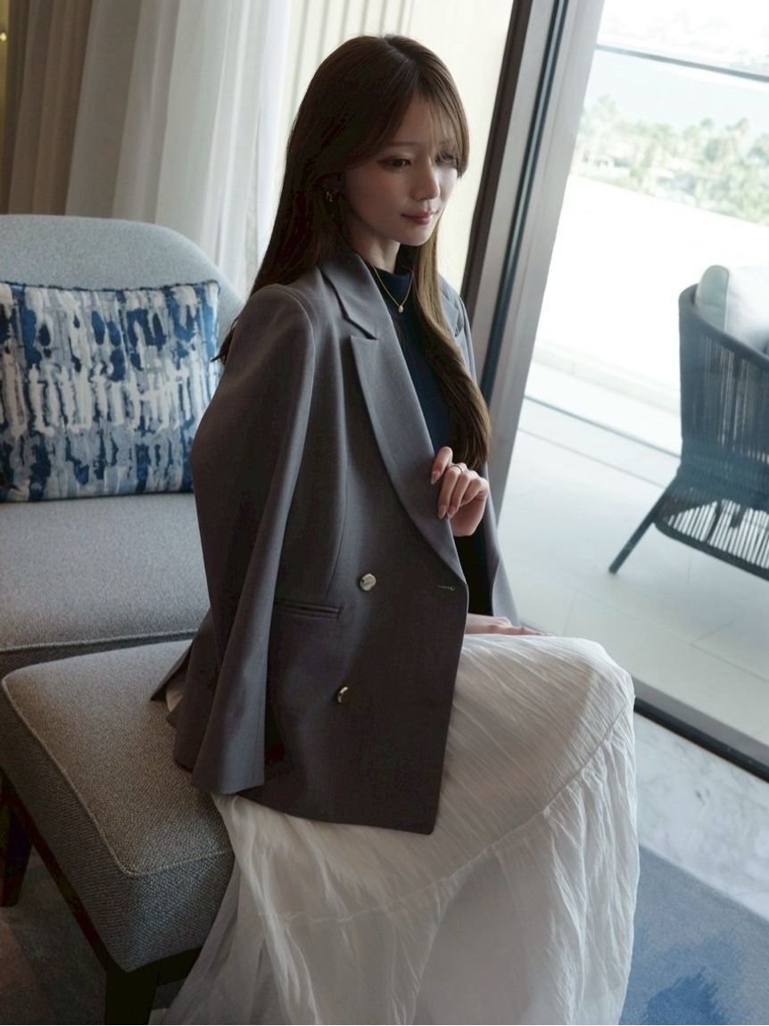 FRAY I.D「ダブルブレストシンプルジャケット／ウォッシャブル」|テーラードジャケット|