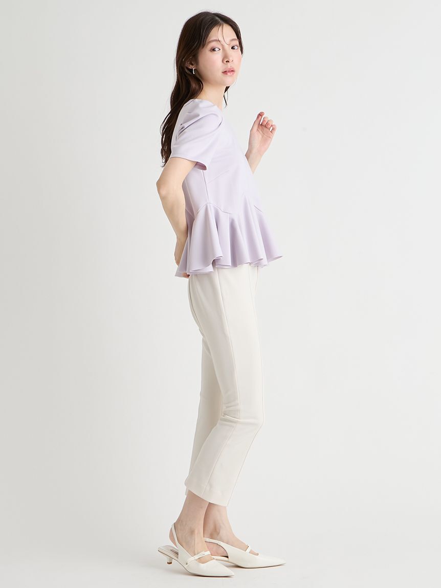 CELFORD「【洗える】ストレッチフレアカプリパンツ」|チノ|