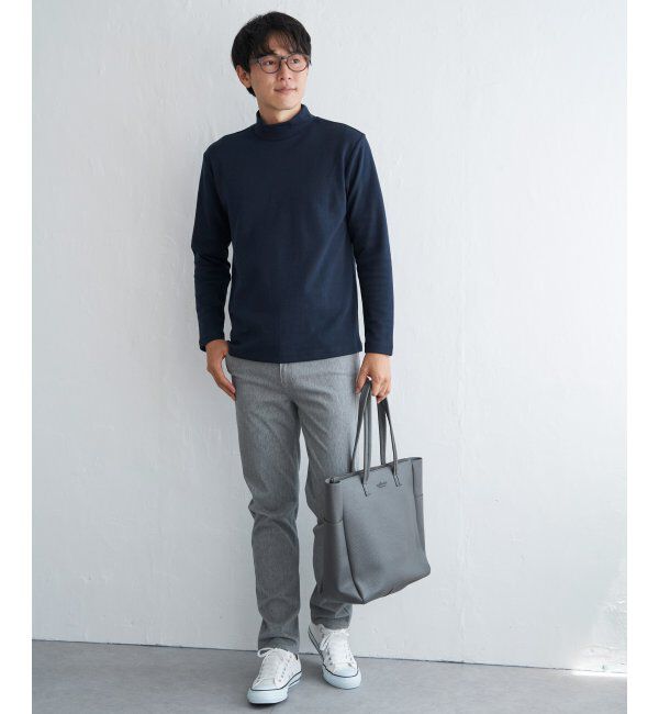 IKKA LOUNGE「ポンチモックネックロンTシャツ」|Tシャツ・カットソー|