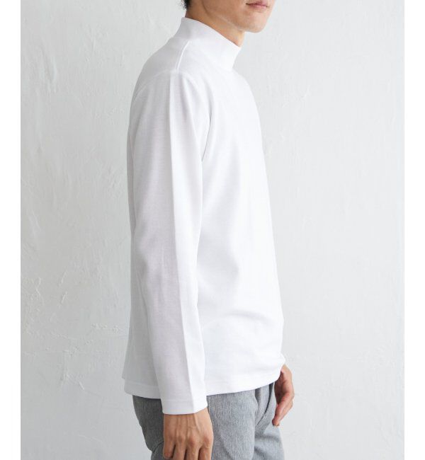 IKKA LOUNGE「ポンチモックネックロンTシャツ」|Tシャツ・カットソー|