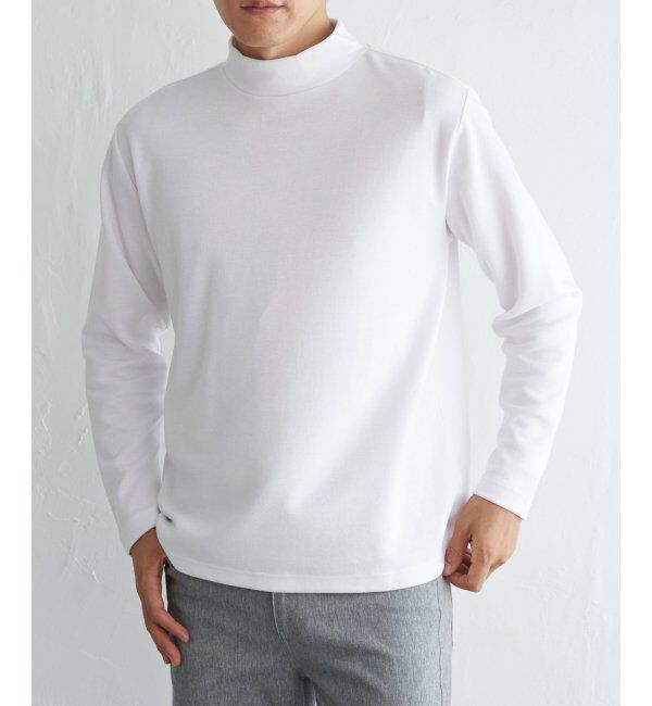 IKKA LOUNGE「ポンチモックネックロンTシャツ」|Tシャツ・カットソー|