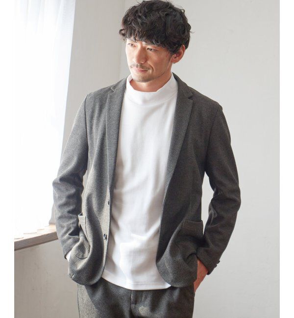 IKKA LOUNGE「ポンチモックネックロンTシャツ」|Tシャツ・カットソー|