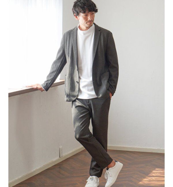 IKKA LOUNGE「ポンチモックネックロンTシャツ」|Tシャツ・カットソー|