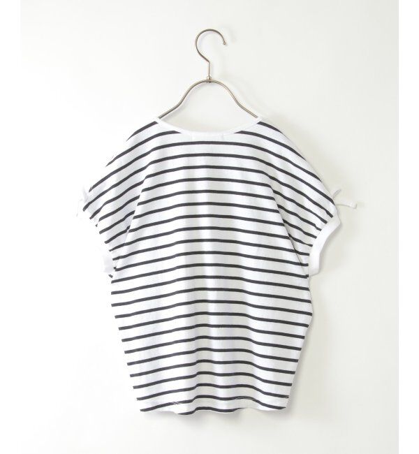 ikka kids「【親子おそろい】袖リボンボーダードルマンプルオーバー（120~160cm）」|Tシャツ・カットソー|