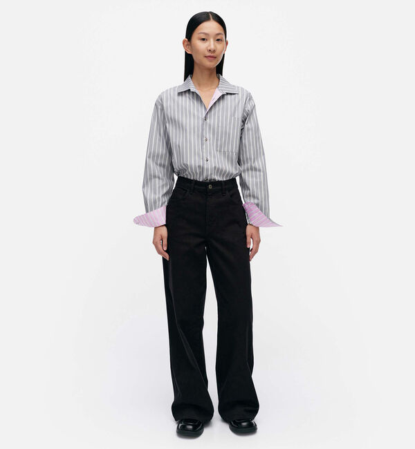 Marimekko「Jokapoika　シャツ」|シャツ・ブラウス|グレー&times;ホワイト