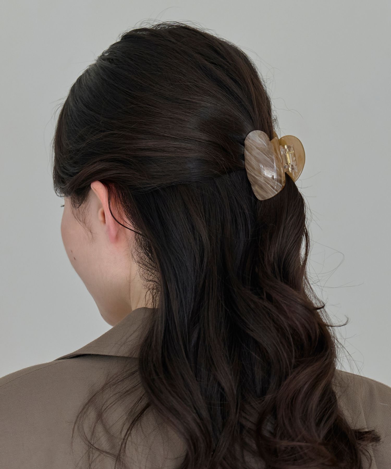 Phoebe「マーブルハートバンスクリップ　ブラウン」|その他|