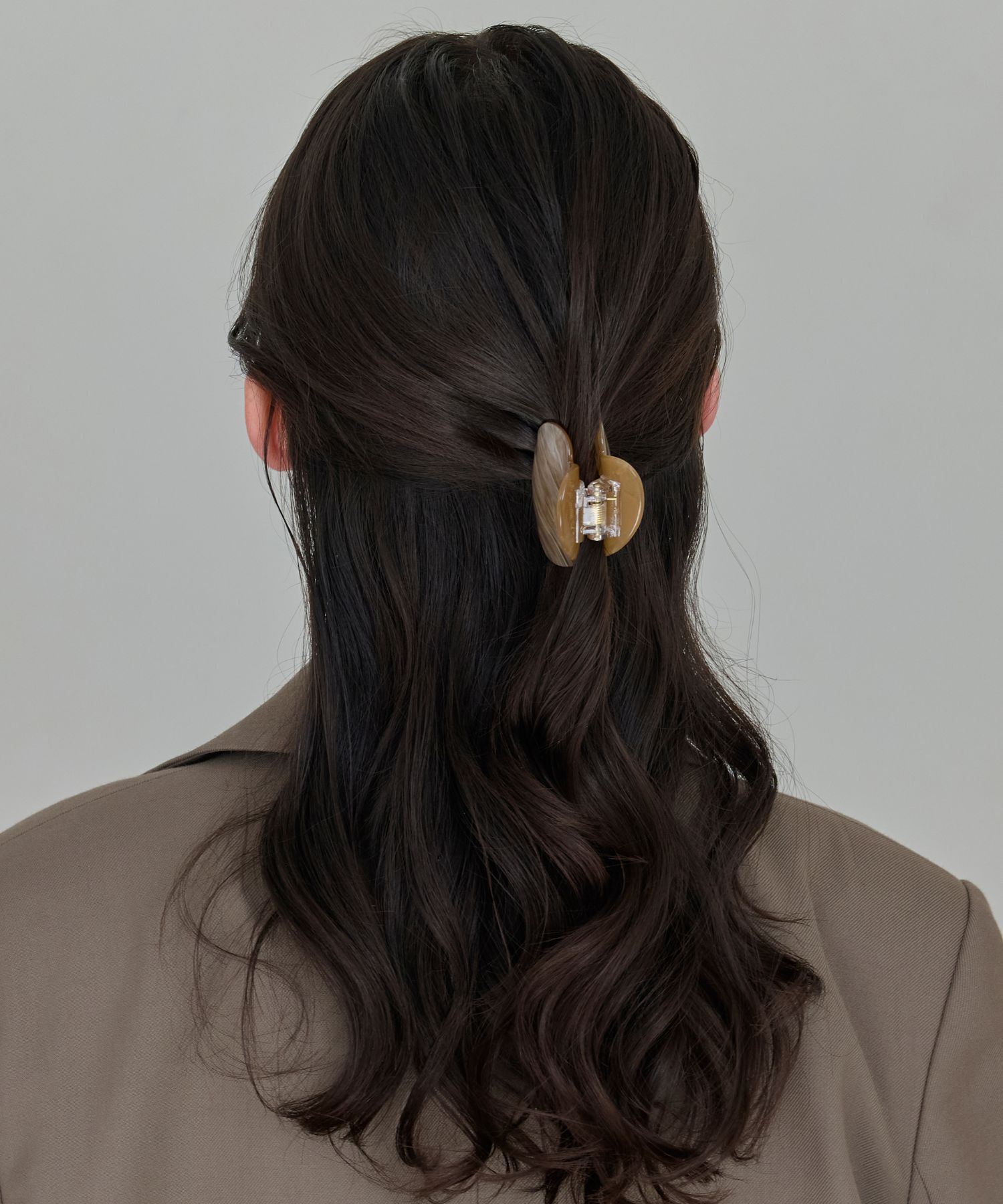 Phoebe「マーブルハートバンスクリップ　ブラウン」|その他|