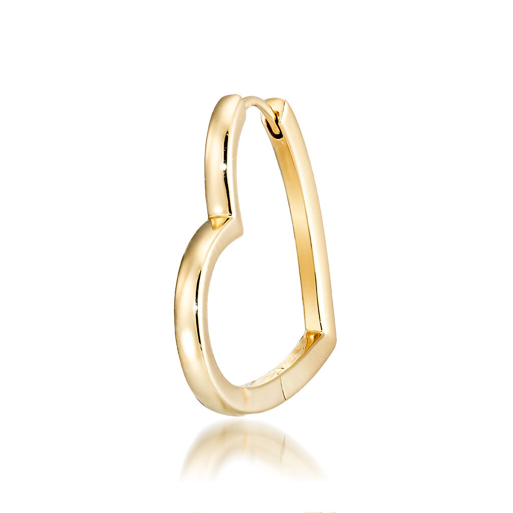 STAR JEWELRY「HEART CLICK HOOP PIERCED EARRING(L/片耳用)」|ピアス|イエローゴールド
