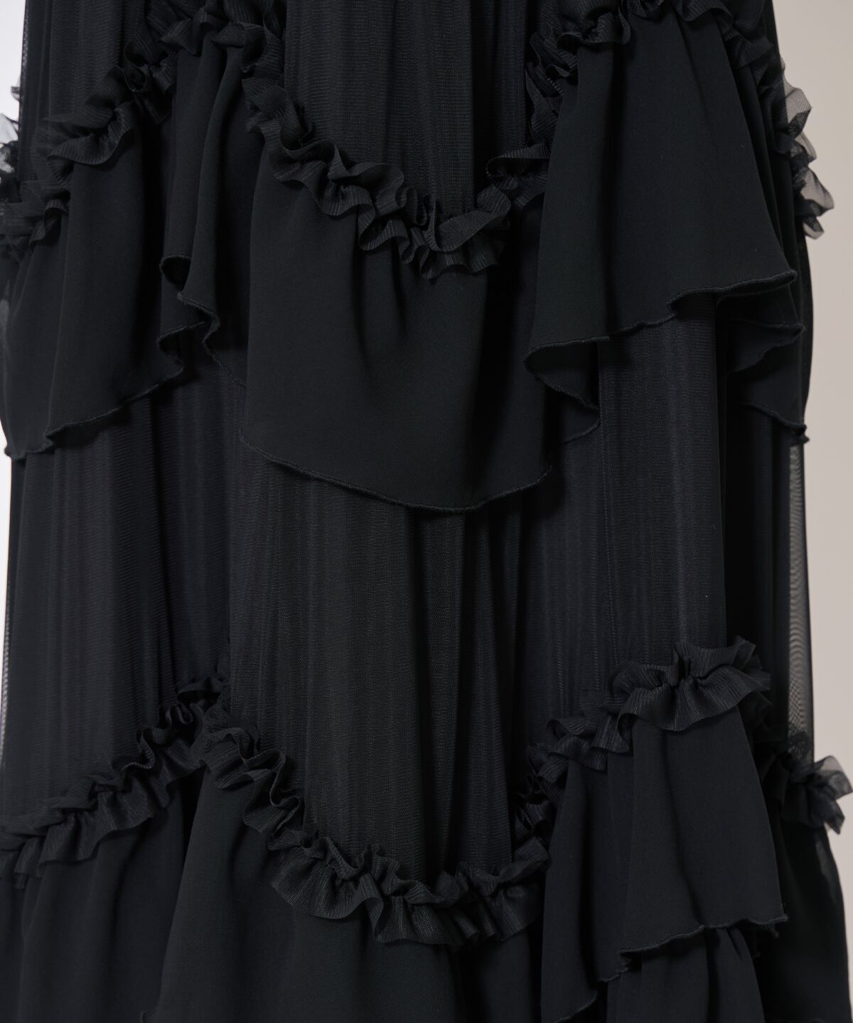 アンドクチュール「ティアードチュールスカート」|フレア|