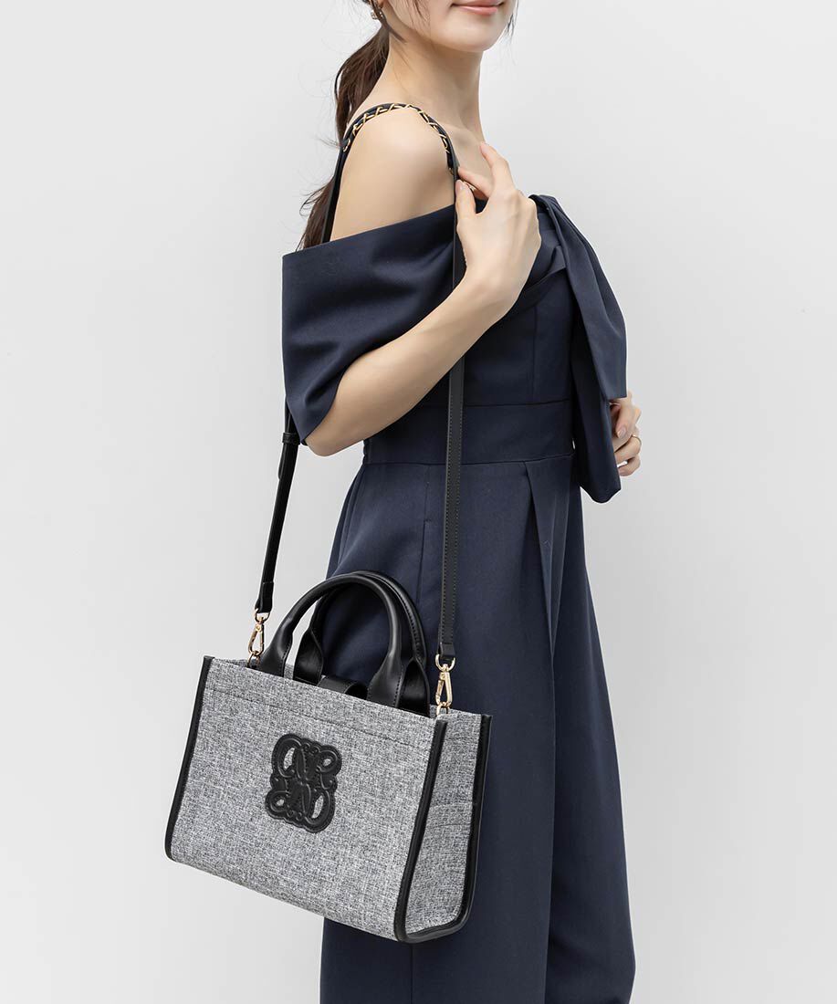  「2WAY  サマーツイードモノグラムデザイントートバッグ」|トートバッグ|