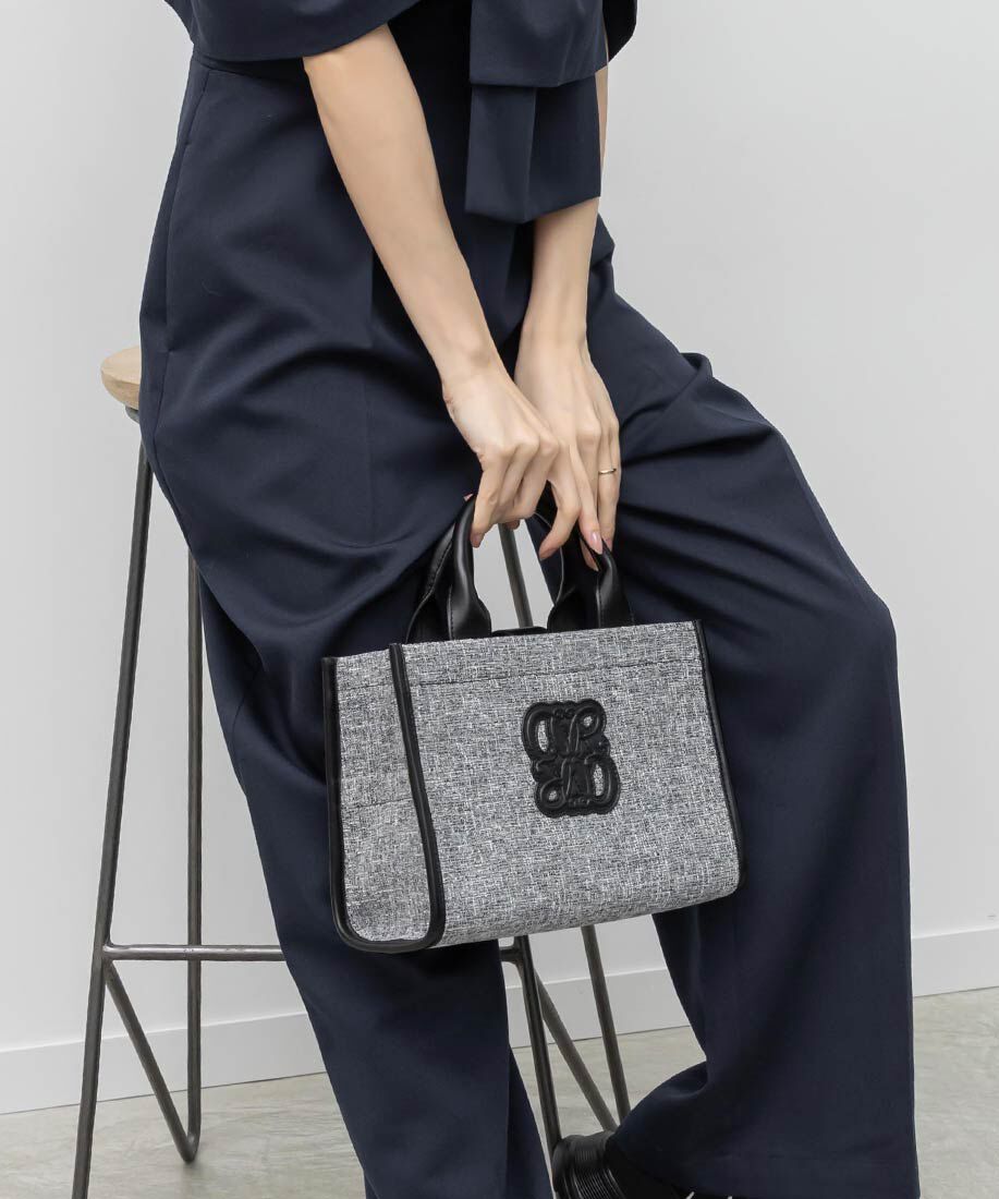  「2WAY  サマーツイードモノグラムデザイントートバッグ」|トートバッグ|