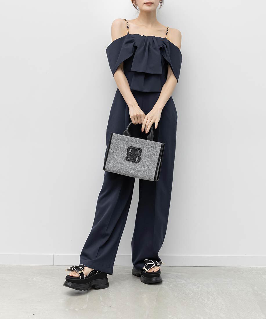  「2WAY  サマーツイードモノグラムデザイントートバッグ」|トートバッグ|