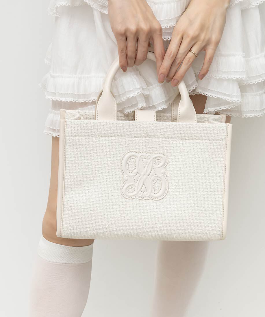  「2WAY  サマーツイードモノグラムデザイントートバッグ」|トートバッグ|