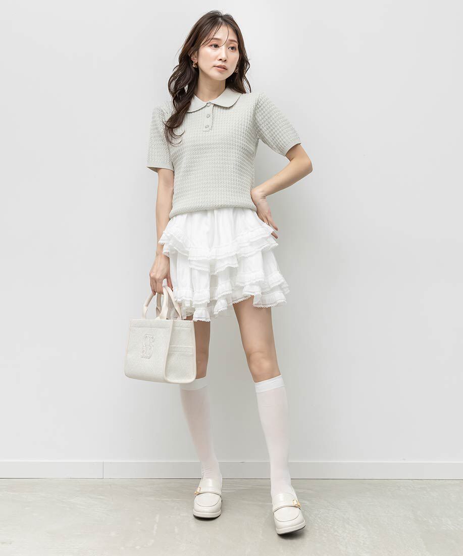  「2WAY  サマーツイードモノグラムデザイントートバッグ」|トートバッグ|