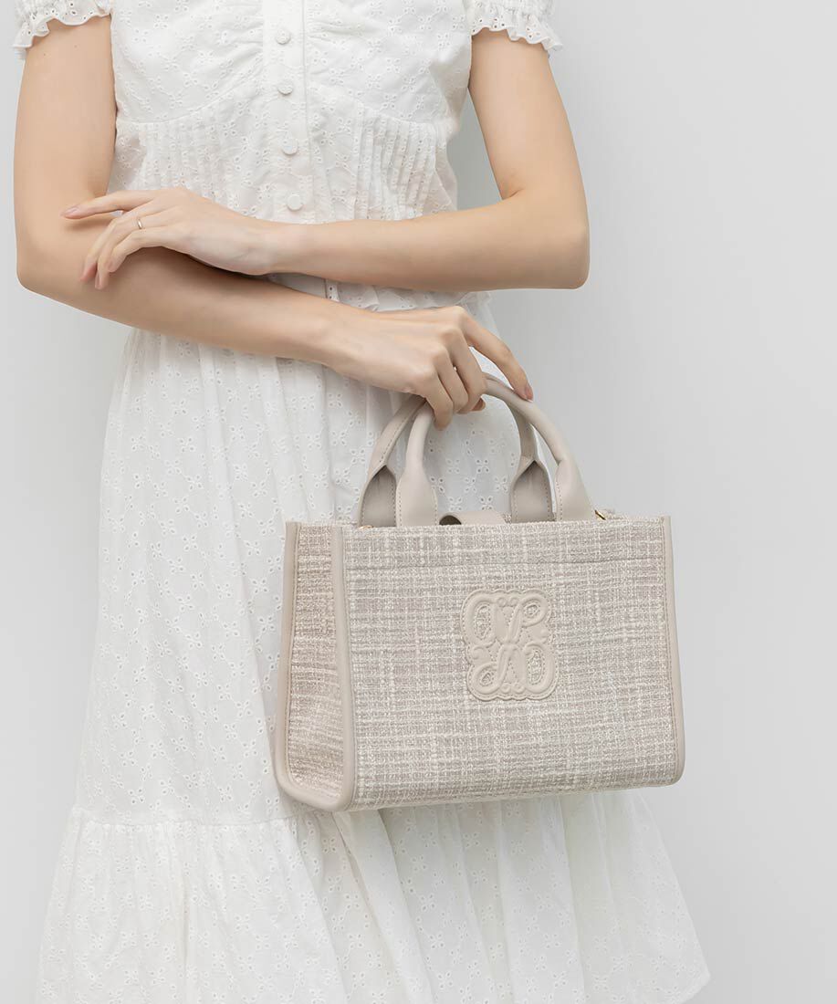  「2WAY  サマーツイードモノグラムデザイントートバッグ」|トートバッグ|