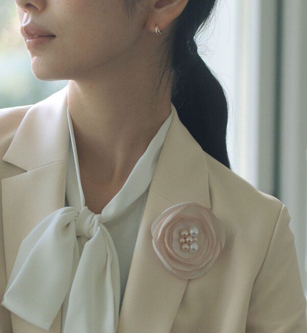 UNITED ARROWS green label relaxing「フラットフラワー コサージュ」|ブローチ・コサージュ|BEIGE