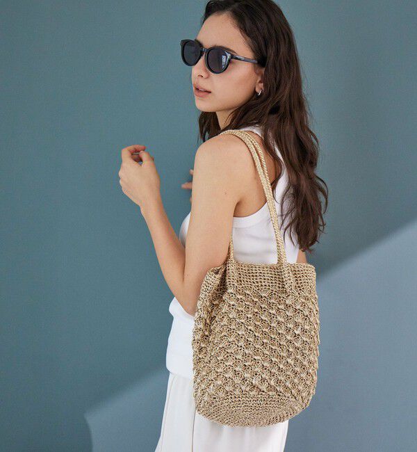 UNITED ARROWS green label relaxing「メタリックヤーンレーシー トートバッグ / ショルダーバッグ」|ショルダー・メッセンジャー|GOLD