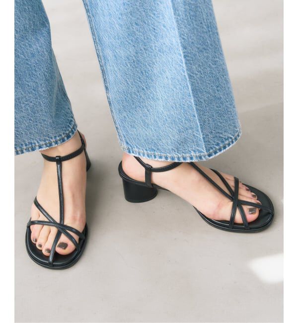  「《予約》5cmオブリークナローストラップサンダル」|サンダル|