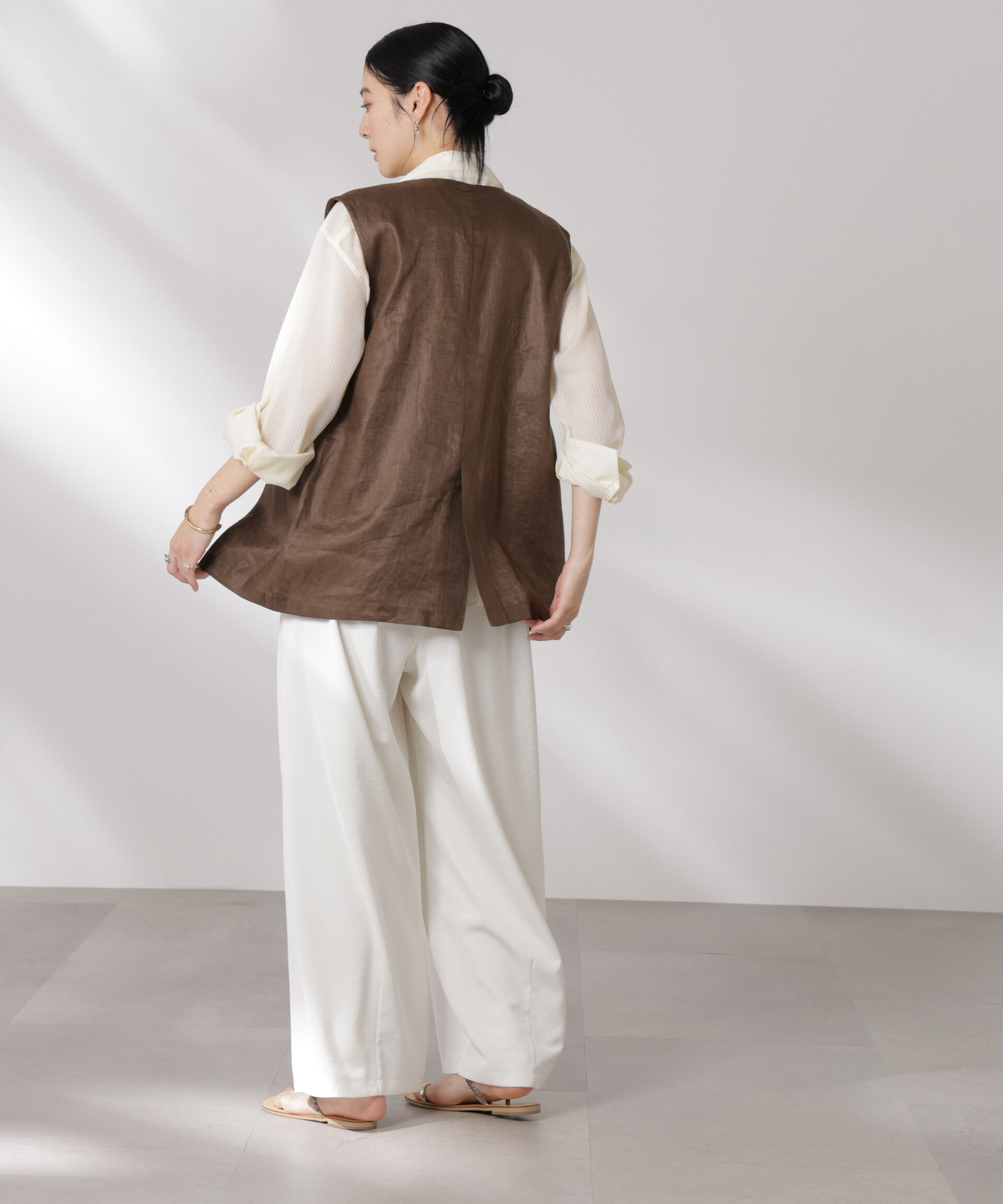 nano･universe「ヨーロピアンフラックス スリットポケットジレ（セットアップ可）」|テーラードジャケット|