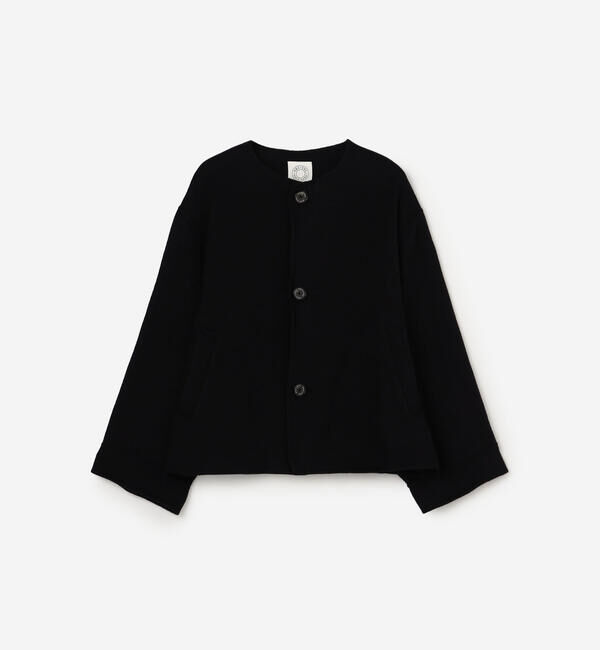 ORCIVAL「ORCIVAL | リバーウール ノーカラーブルゾン WOMEN」|テーラードジャケット|DKNAVY