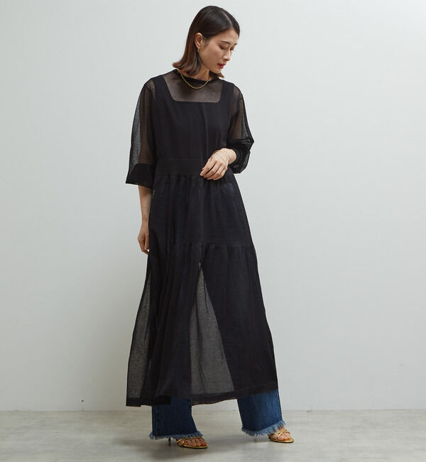 Soffitto「シアーニットワンピース」|ワンピース|ブラック