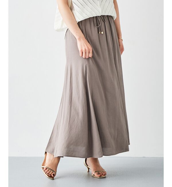 le.coeur blanc「《手洗い可能》リネンライクマーメイドスカート」|スカート|モカ