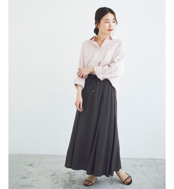 le.coeur blanc「《手洗い可能》リネンライクマーメイドスカート」|スカート|