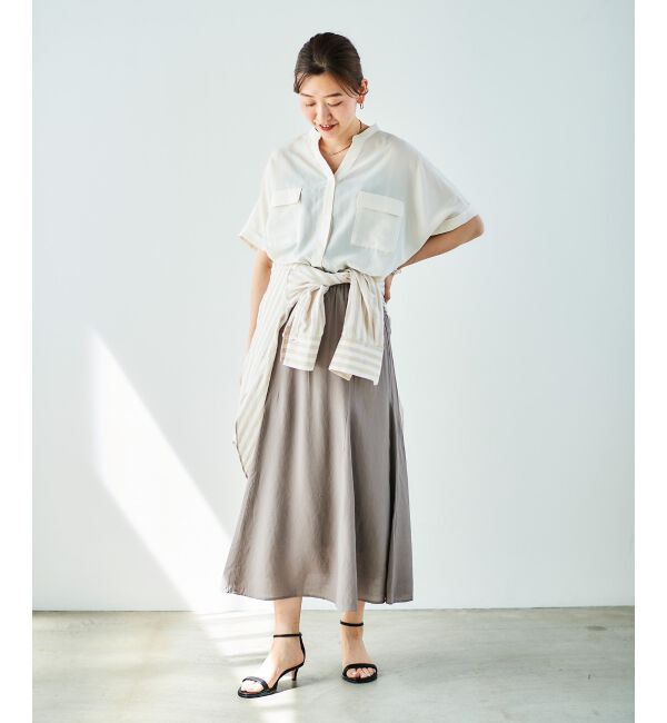 le.coeur blanc「《手洗い可能》リネンライクマーメイドスカート」|スカート|