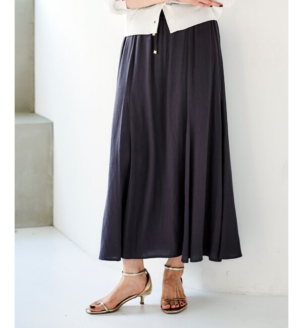 le.coeur blanc「《手洗い可能》リネンライクマーメイドスカート」|スカート|D／グレー