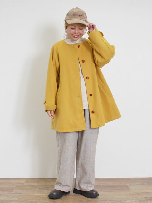 Samansa Mos2「ウーリーライクミドル丈クルーネックコート」|その他|