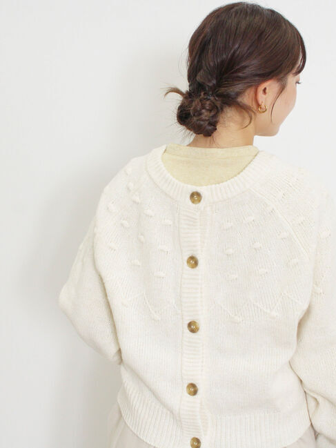 Samansa Mos2「◎求心風ぽこぽこ2WAYニット」|カーディガン|キナリ