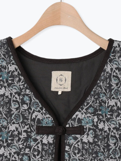 Samansa Mos2「中綿キルトチャイナボタンベスト」|ダウンベスト・ベスト|