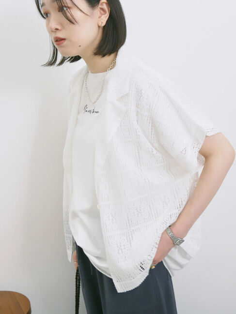 Samansa Mos2 blue「◎【接触冷感】ロゴプリントチュニック」|Tシャツ・カットソー|