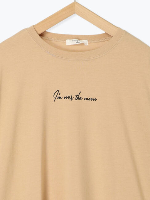 Samansa Mos2 blue「◎【接触冷感】ロゴプリントチュニック」|Tシャツ・カットソー|