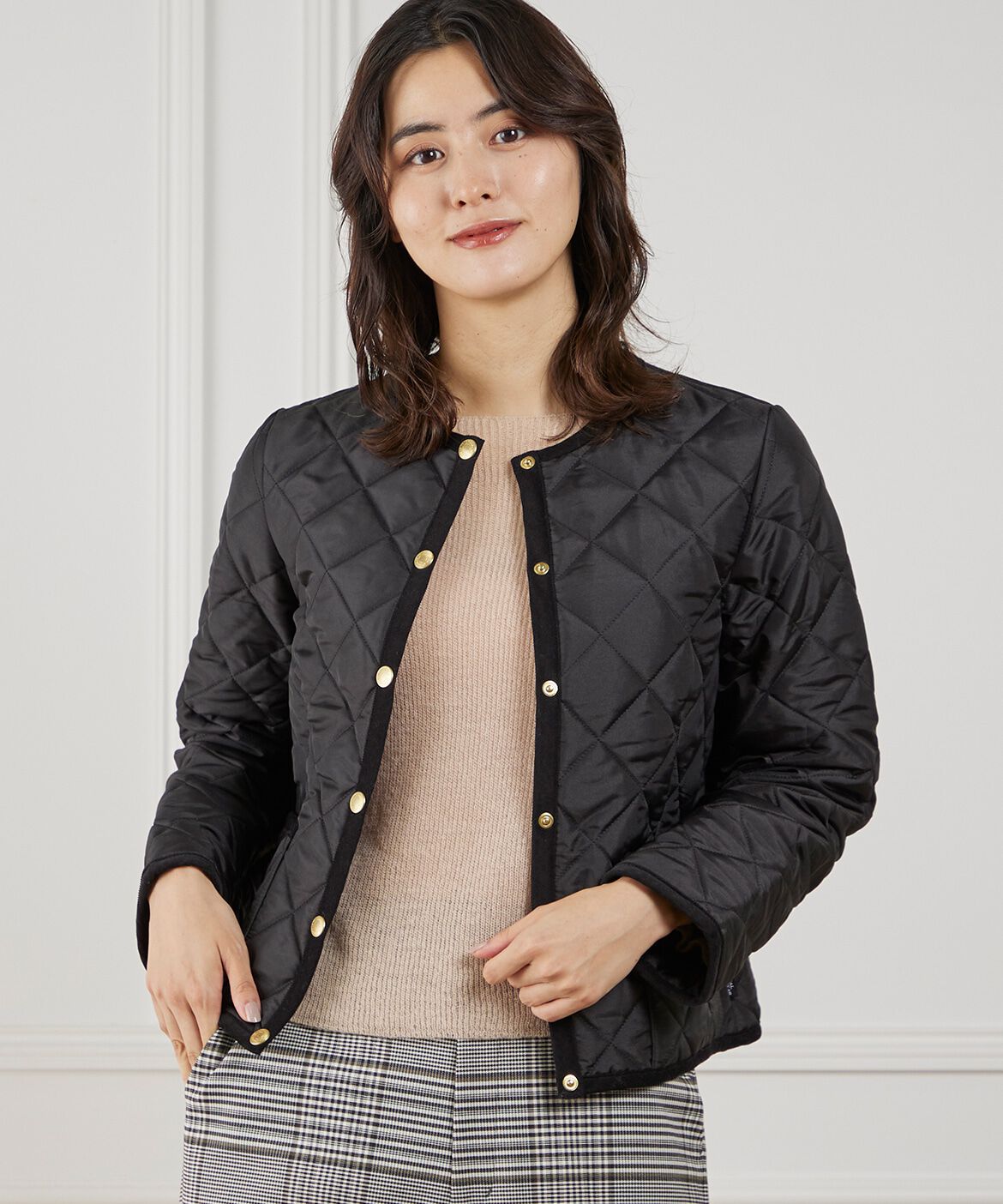 INED「《Traditional Weatherwear》キルティングコート　ARKLEY 」|ピーコート|ブラック