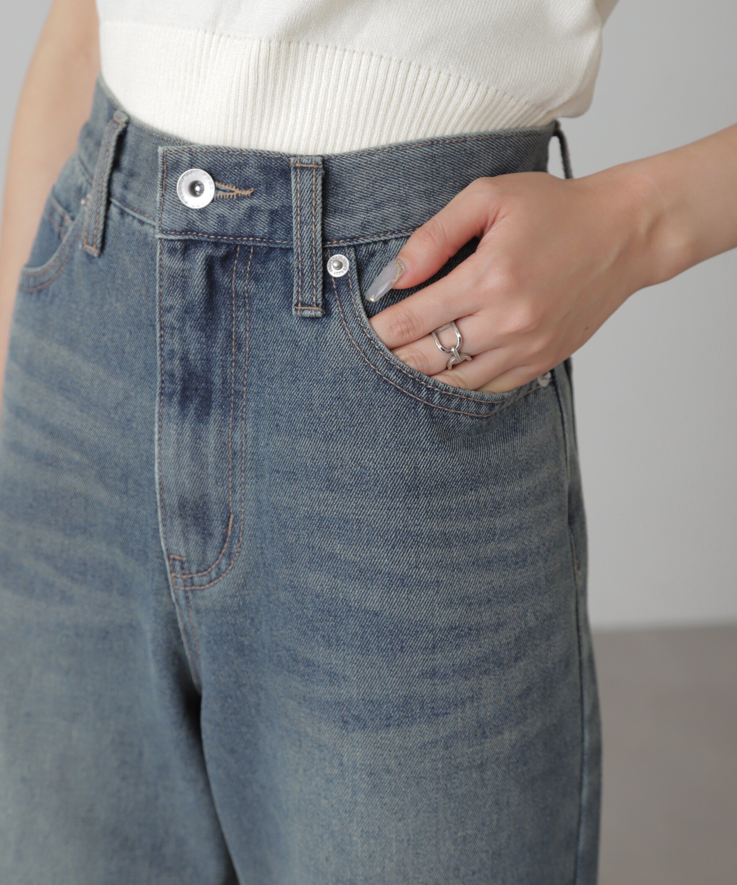  「[XS-Lサイズ展開]ストレートデニムパンツ」|その他|