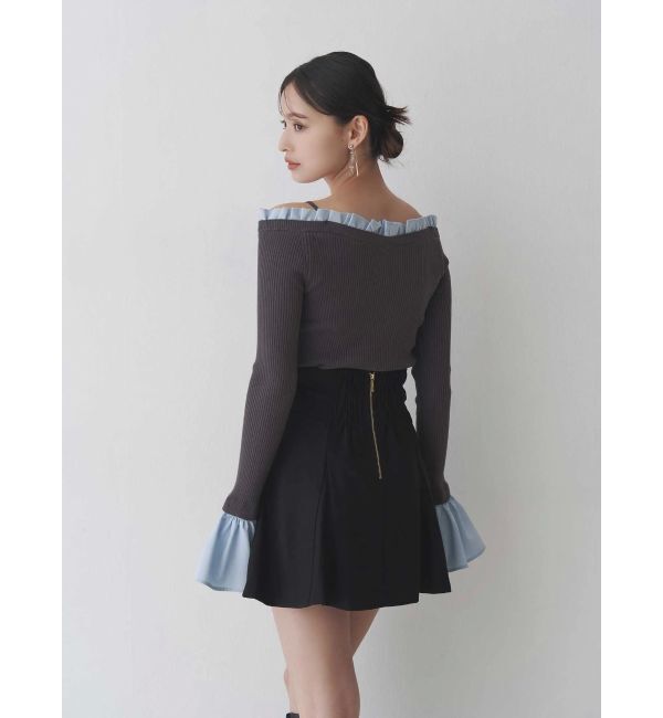 MERCURYDUO「バックZIPミニマーメイドミニスカパン」|スカート|