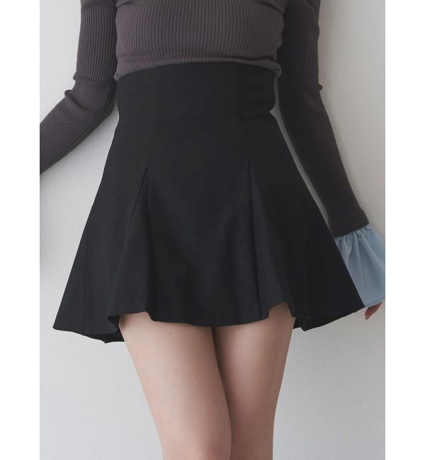 MERCURYDUO「バックZIPミニマーメイドミニスカパン」|スカート|ブラック