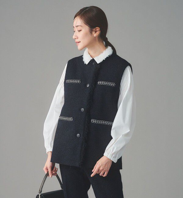 UNITED ARROWS「2トーン ツイードライク ベスト」|ベスト・ジレ|