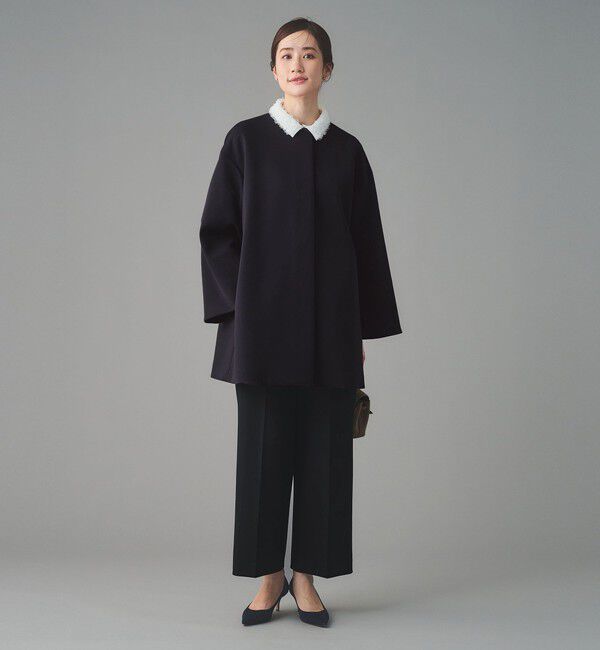 UNITED ARROWS「SPONGY Aライン ミドルコート」|ノーカラーコート|