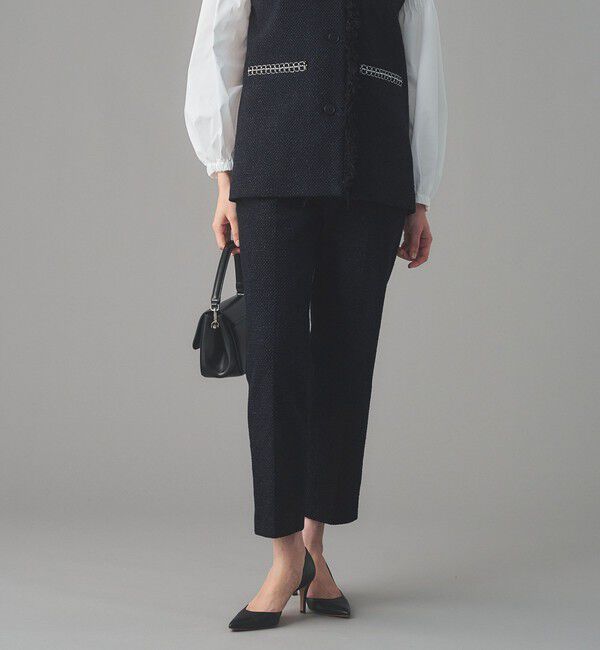 UNITED ARROWS「2トーン ツイードライク パンツ」|スラックス|NAVY