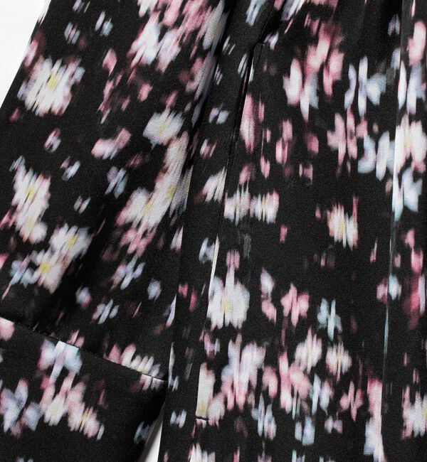 UNITED ARROWS「サテン フラワープリント ボウタイ ワンピース ‐ウォッシャブル‐」|ワンピース|