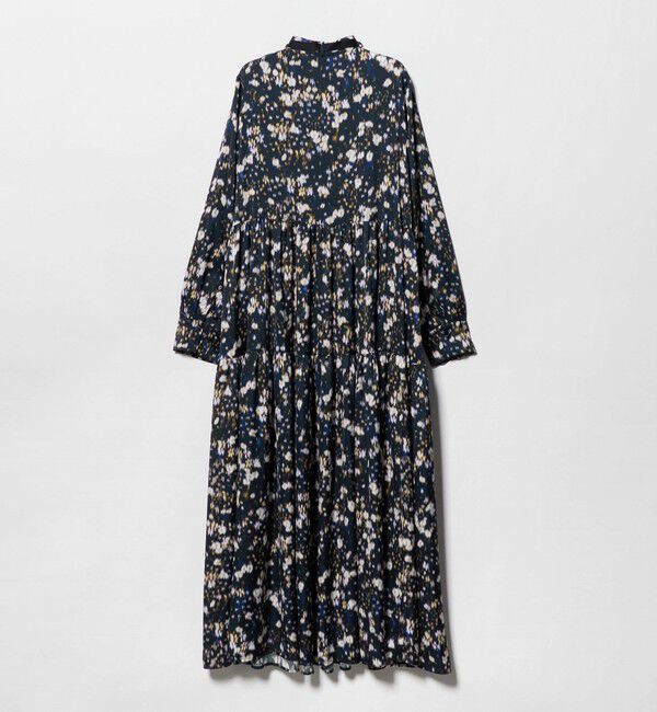 UNITED ARROWS「サテン フラワープリント ボウタイ ワンピース ‐ウォッシャブル‐」|ワンピース|