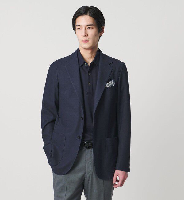UNITED ARROWS「ソフト ハニカムメッシュ シングル 2ボタン テーラードジャケット COMFORT EASY‐MODEL」|テーラードジャケット|NAVY