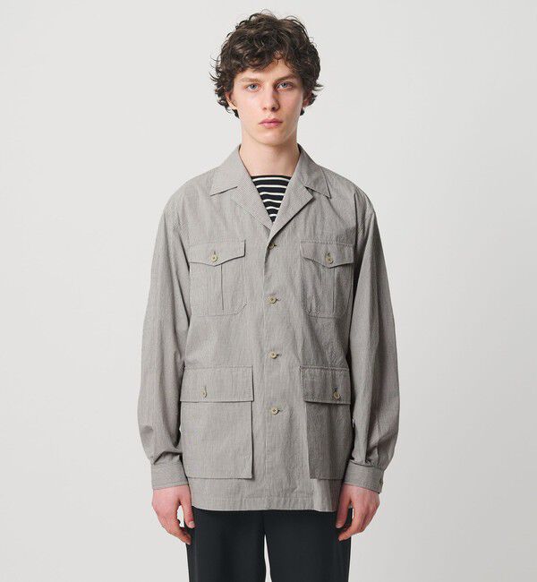 UNITED ARROWS「ギザコットン コードレーン サファリジャケット」|ミリタリージャケット|