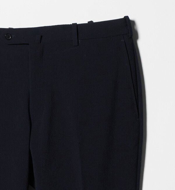 UNITED ARROWS「シアサッカー ノープリーツ スラックス COMFORT EASY‐MODEL ストレッチ」|スラックス|