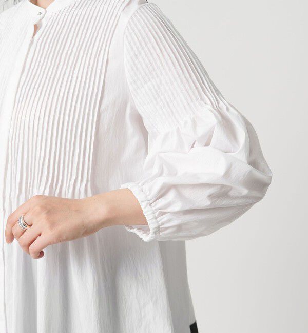 UNITED ARROWS「ピンタック バンドカラー ブラウス」|シャツ・ブラウス|