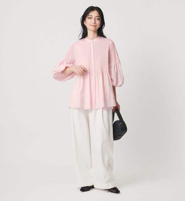 UNITED ARROWS「ピンタック バンドカラー ブラウス」|シャツ・ブラウス|