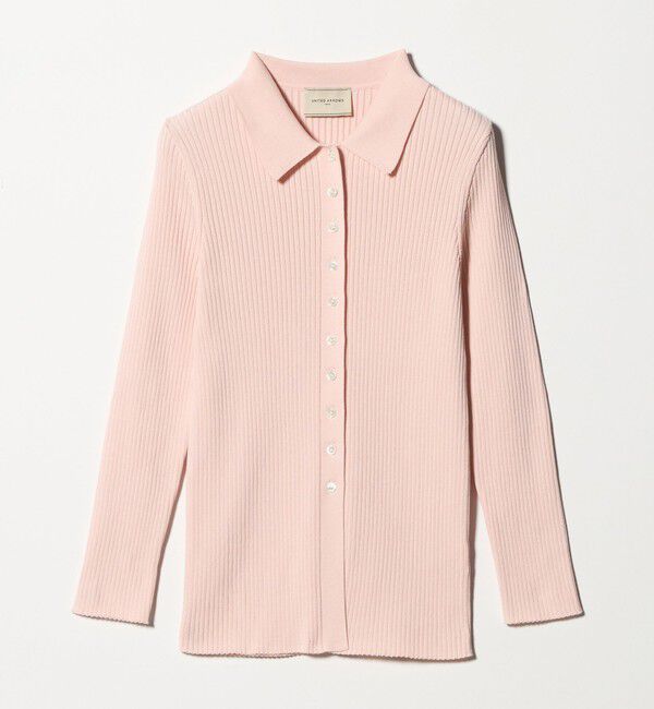 UNITED ARROWS「リブ ポロニット カーディガン ‐ウォッシャブル‐」|カーディガン|LT.PINK