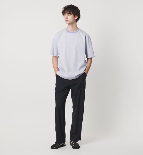 UNITED ARROWS「ポンチボーダー Tシャツ デオドラント 抗菌防臭 接触冷感」|Tシャツ・カットソー|